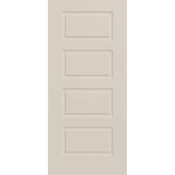 36 in. x 80 in. 4-Panel Equal Universal Reversible Primed White Steel Front Door Slab