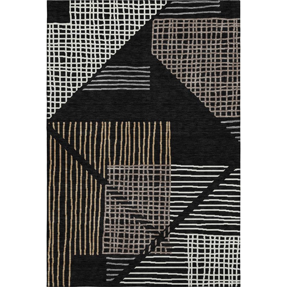 Mayfield Premium Machine Washable Abstract AMF2270 Black 10 ft. x 14 ft. Area Rug price history on PriceWatchPro