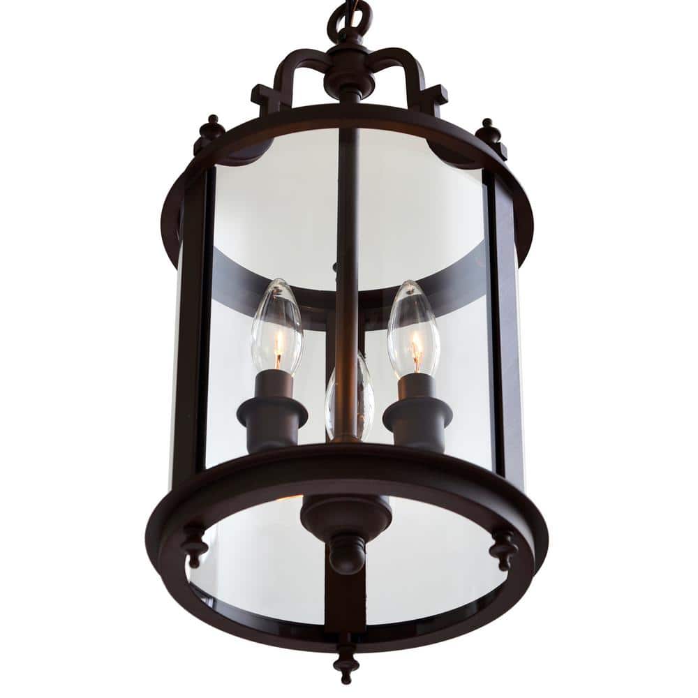 Desire Bronze Mini Drum Pendant with Clear Glass Shade