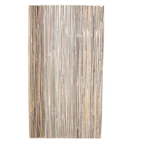 4 ft. H x 6 ft. L Natural Raw Split Bamboo Slat Fence (2-Pack)