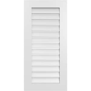 20 in. x 42 in. Vertical Surface Mount PVC Gable Vent: Functional with Standard Frame