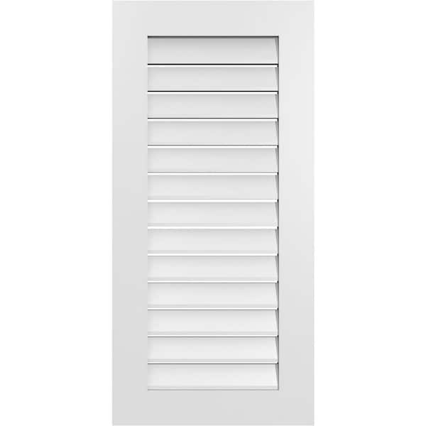 Ekena Millwork 20 in. x 42 in. Vertical Surface Mount PVC Gable Vent: Functional with Standard Frame