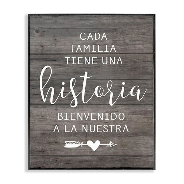 Stupell Industries Family History Translation by Lettered and Lined Black Framed Typography Giclee Art Print 30 in. x 24 in.