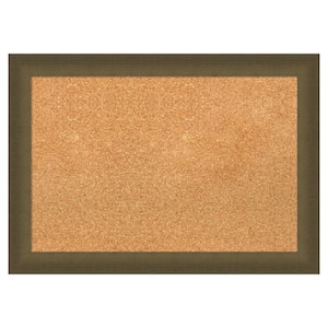 Blaine Light Bronze Narrow Natural Corkboard 28 in. x 20 in. Bulletin Board Memo Board