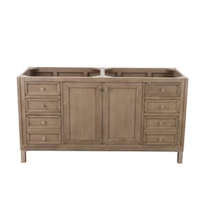 Chicago 60 in. W x 23.4 in. D x 32.5 in. H Double Bath Vanity Cabinet Without Top in White Washed Walnut