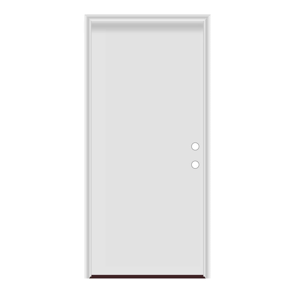32 in. x 80 in. Left-Hand/Inswing Flush Primed Steel Prehung Front Door w/PVC Frame price history on PriceWatchPro