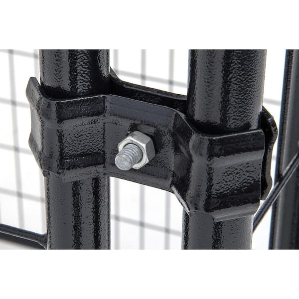6 ft. x 20 ft. 4-Panel Black Powder-Coated Welded Wire Temporary Fencing