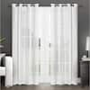 EXCLUSIVE HOME Penny Winter White Solid Sheer Grommet Top Curtain, 50 ...