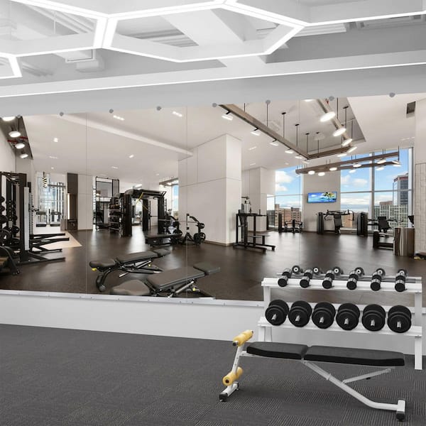 Frameless Rectangular Silver 46 in. W x 84 in. H Full Length Wall Mirror/Gym Mirror