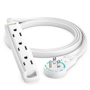 3 ft. 16/3 Light Duty Indoor Extension Cord 360° Rotating Flat Plug 1-Sided with Loop, White