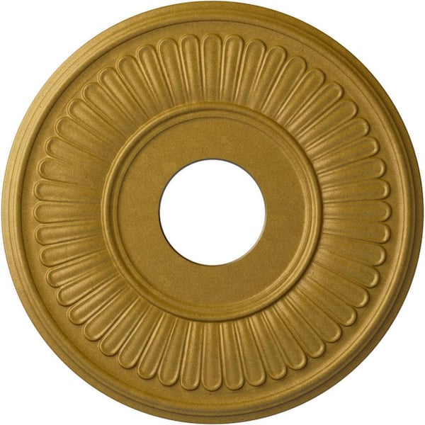 Ekena Millwork 3/4 in. x 15-3/4 in. x 15-3/4 in. Polyurethane Berkshire Ceiling Medallion, Pharaohs Gold