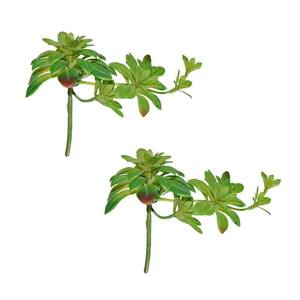 2-Pieces Green Indoor Artificial Succulent Plants Realistic Large Fake Hanging Ornaments for Home Office Decor 6.7 in.