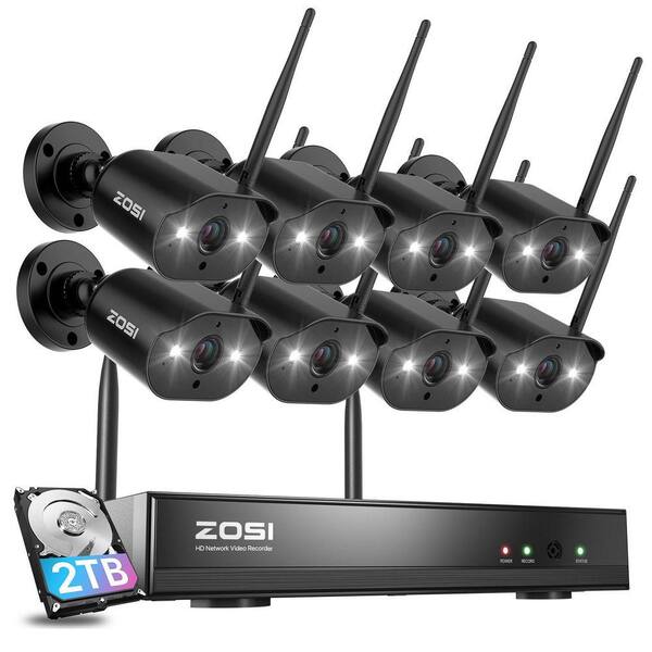 ZOSI H.265 Plus 8-Channel 3MP 2K 2TB Hard Drive NVR Security