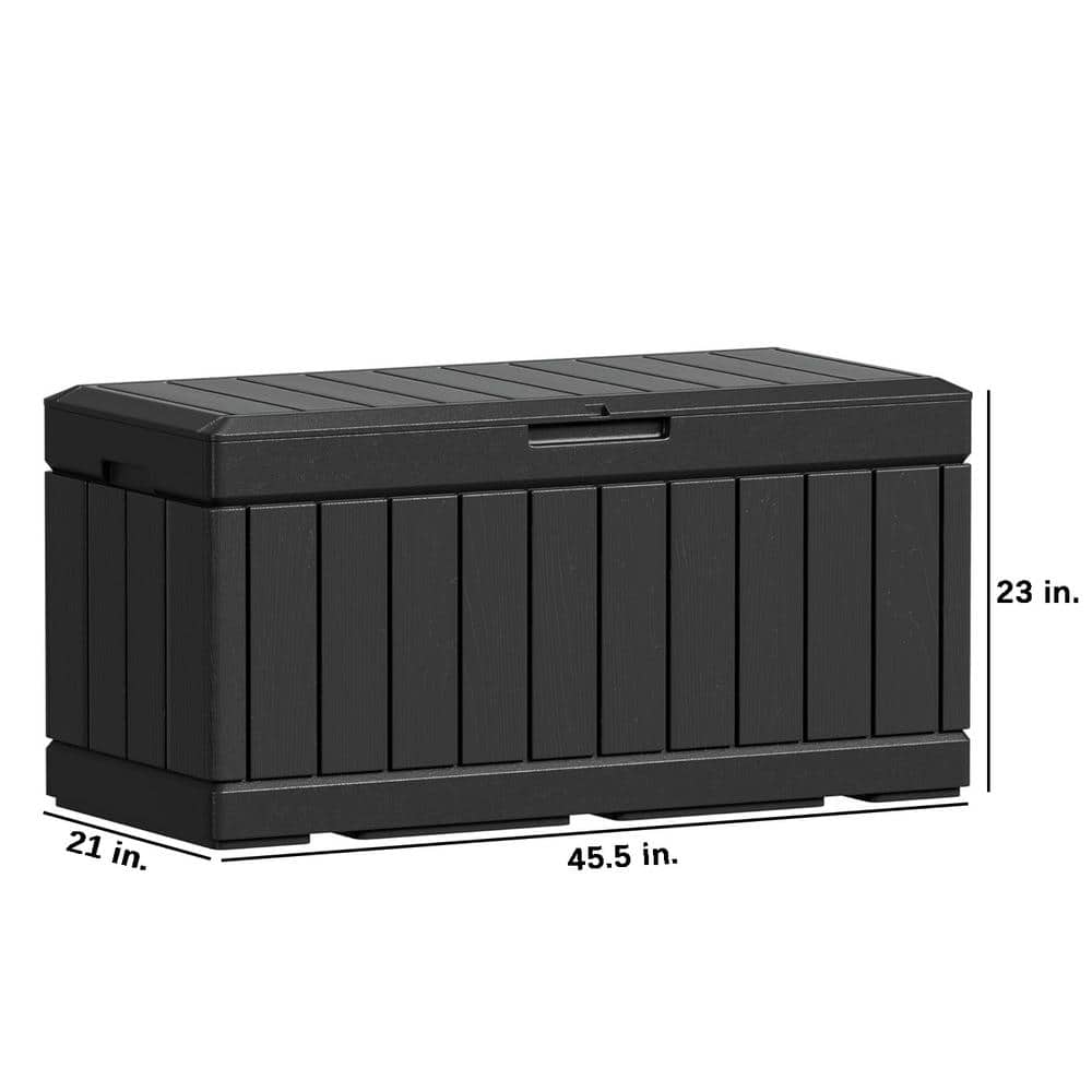 Large Black Resin Lockable Outdoor Deck Box