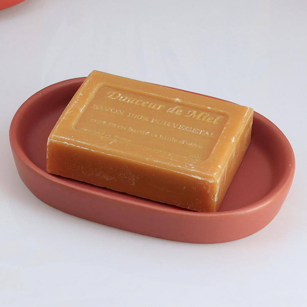 Terracotta Oval Ceramic Freestanding Soap Dish