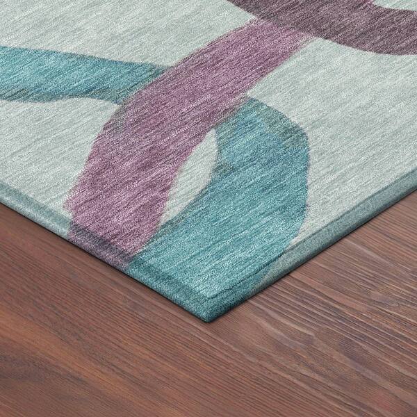 Chantille Machine Washable Indoor/Outdoor Abstract ACN2394 Teal 10 ft. x 14 ft. Area Rug