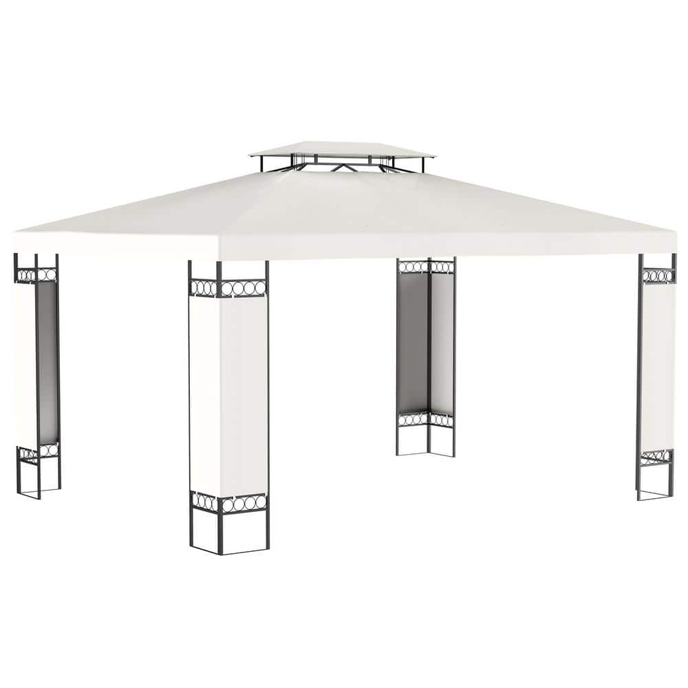 10 ft. x 13 ft. Double Roof Patio Gazebo, Outdoor Canopy Shelter for Garden