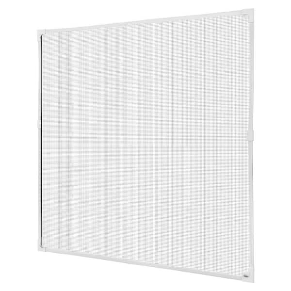 1 Piece 58.27 x 39.17 in., PVC and Fiberglass Mesh White Frame Black Magnetic Strip for House Window Magnetic Screen Set