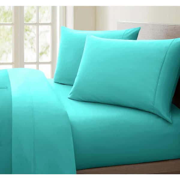 Unbranded Luxurious Collection Aqua 1000-Thread Count 100% Cotton Twin Sheet Set