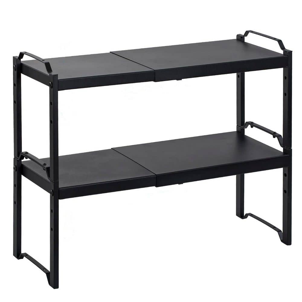 12.6 in. x 20.5 in. W Adjustable Black Counter Cupboard Pantry Organizer, Stackable Expandable Cabinet Shelves (2-Pack) price history on PriceWatchPro