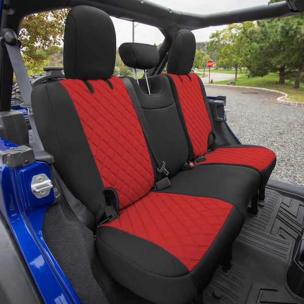 FH Group Neoprene Waterproof 47 in. x 1 in. x 23 in. Custom Fit Seat Covers  for 2018-2021 Jeep Wrangler JL 4DR Full Set DMCM5006Red-Full - The Home  Depot