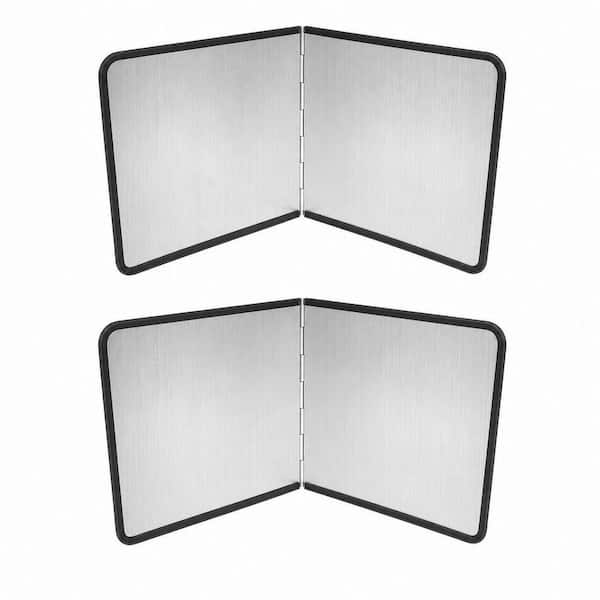 2 Pack Grease Oil Splatter Guard for Stove 2 Sided Stainless Steel Backsplash Behind Stove Foldable Splash Shield Panel
