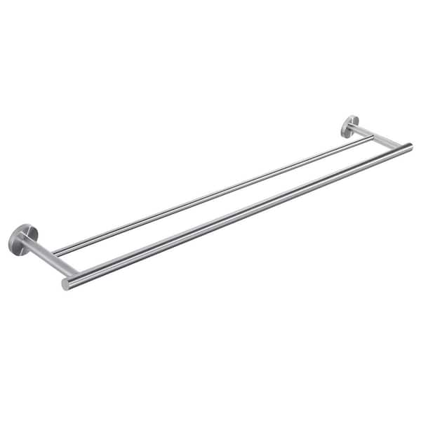 36 in. Wall Mounted Double Towel Bar in Brushed Nickel