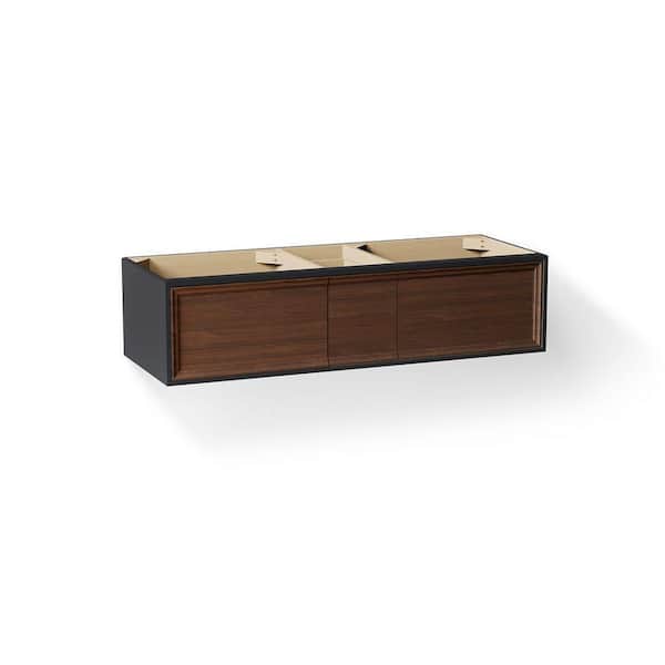 Lodern 61 in. Double Sink Bathroom Vanity Cabinet without Top in Slate Grey