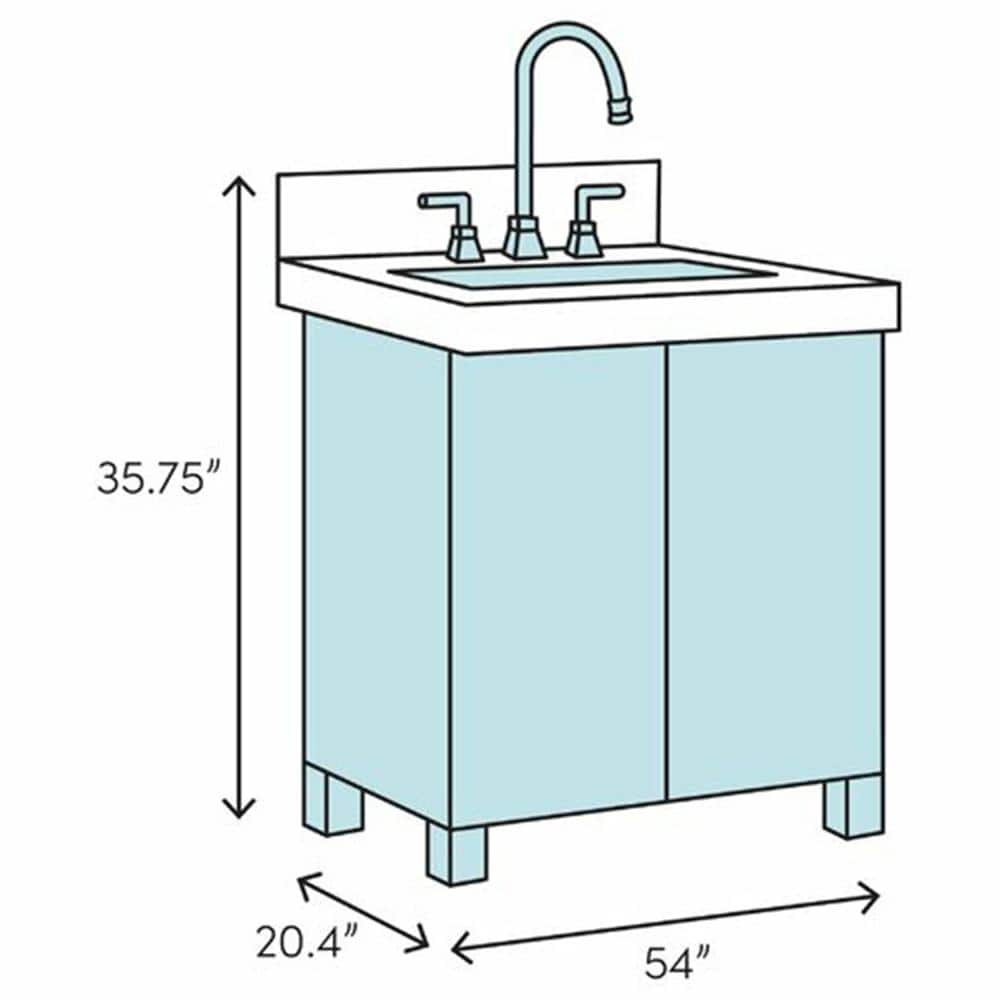 Espresso Oxford 54" Freestanding Bathroom Vanity with Quartz Top