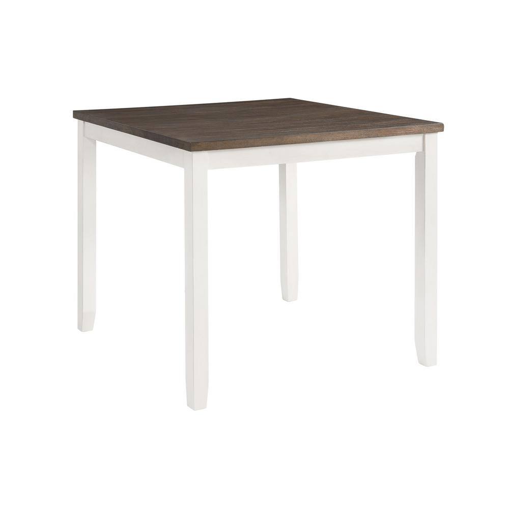 Rustic Brown and White Counter Height Dining Set with Bench