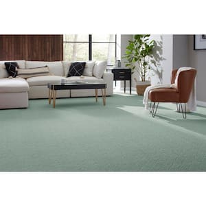 Embers Aloft Ocean Spray Green 39 oz.Triexta Pattern Installed Carpet