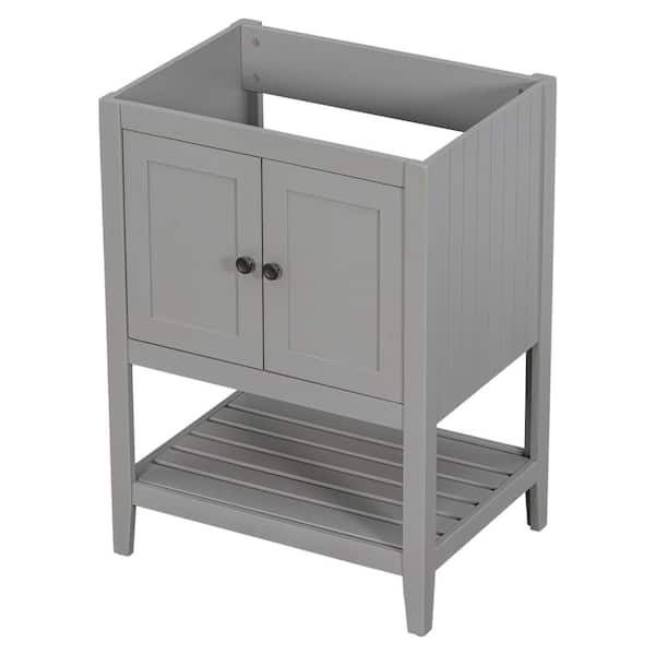 Dimakai 23.70 in. W x 17.80 in. D x 33.00 in. H Bath Vanity Cabinet without Top in Gray Unassembled