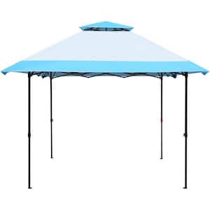 10 ft. x 10 ft. Blue Canopy Gazebo Pop Up Tent Height Adjustable