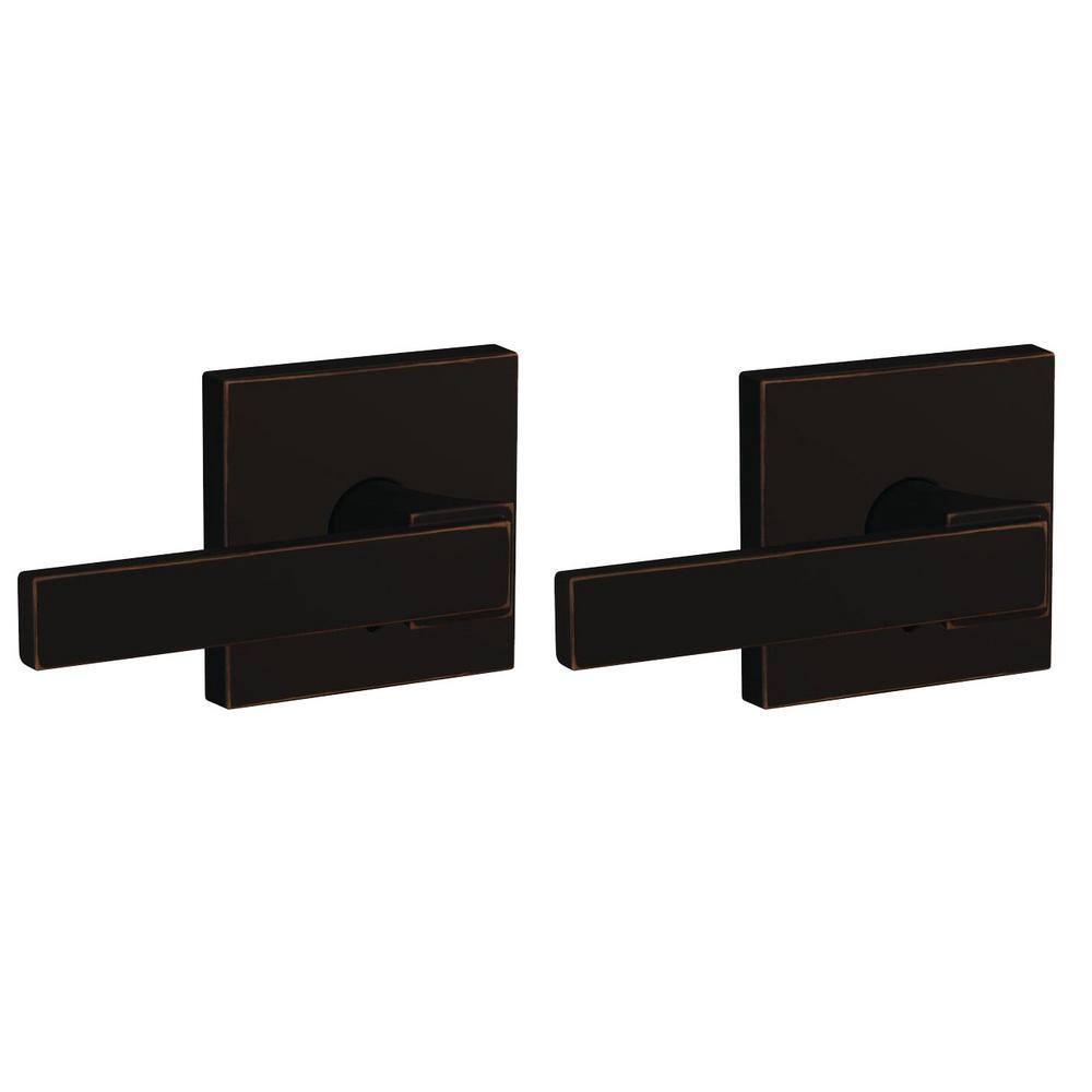Schlage Custom Northbrook Aged Bronze Dummy Door Handle with Collins Trim (2Pack) FC172 NBK 716