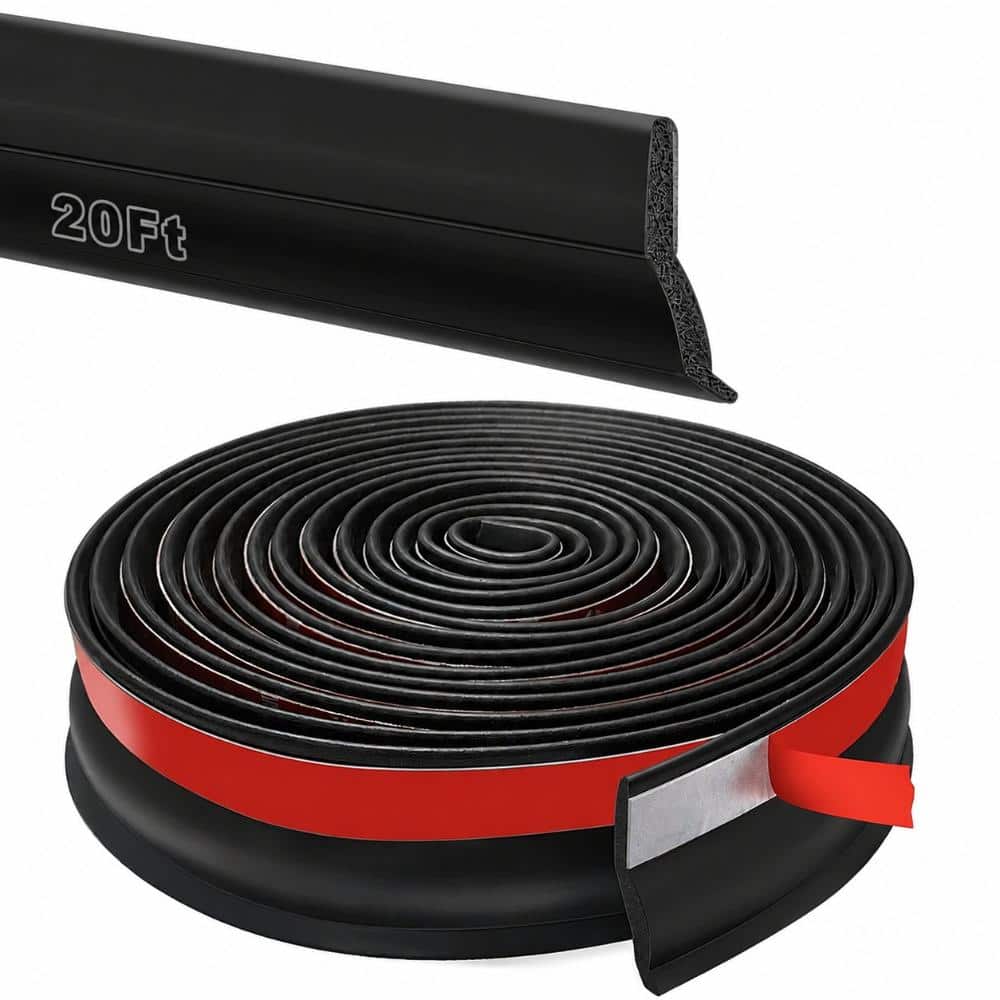20 ft Black Rubber Garage Door Threshold Seal Weather Stripping with Nails for Bottom Weatherproofing price history on PriceWatchPro