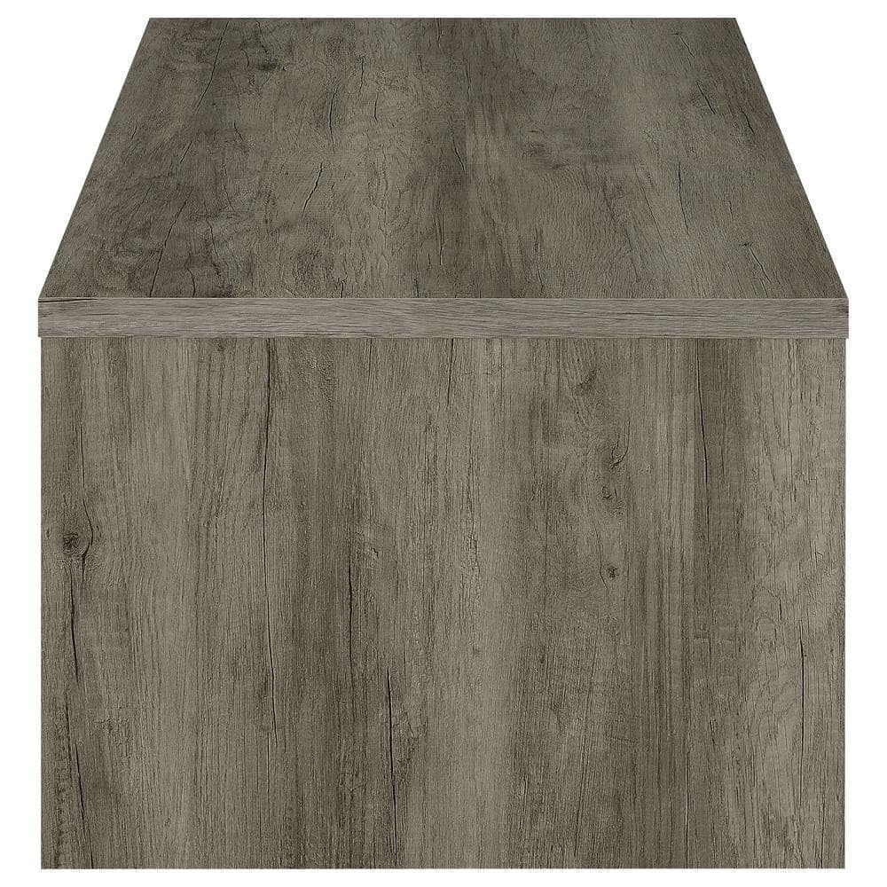 Rustic Gray Driftwood Rectangular Coffee Table with Storage