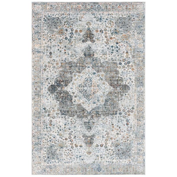 Winston 3 ft. x 4 ft. Beige/Gray Ornate Border Area Rug