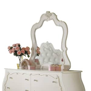 37 in. W x 40 in. H Pearl White Dresser Mirror