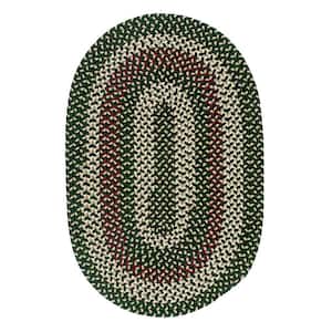 Brook Farm Winter Green 12 ft. x 15 ft. Oval Braided Area Rug