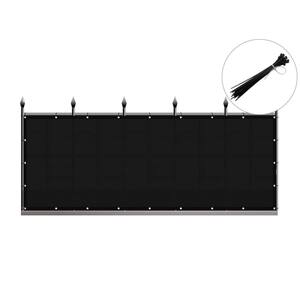 Privacy Fence Screen Heavy-Duty 90% Blockage Shade Cover Fencing Net for Wall Garden Gazebo Backyard, 8 x 100 ft., Black