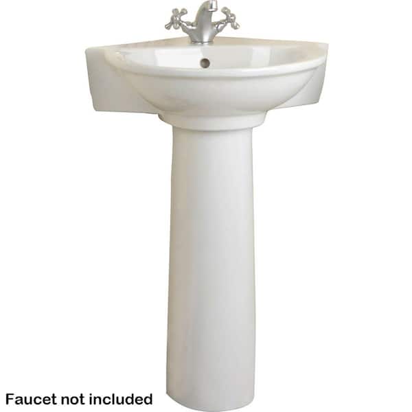 Barclay Products Evolution Corner Pedestal Combo Bathroom Sink in Bisque