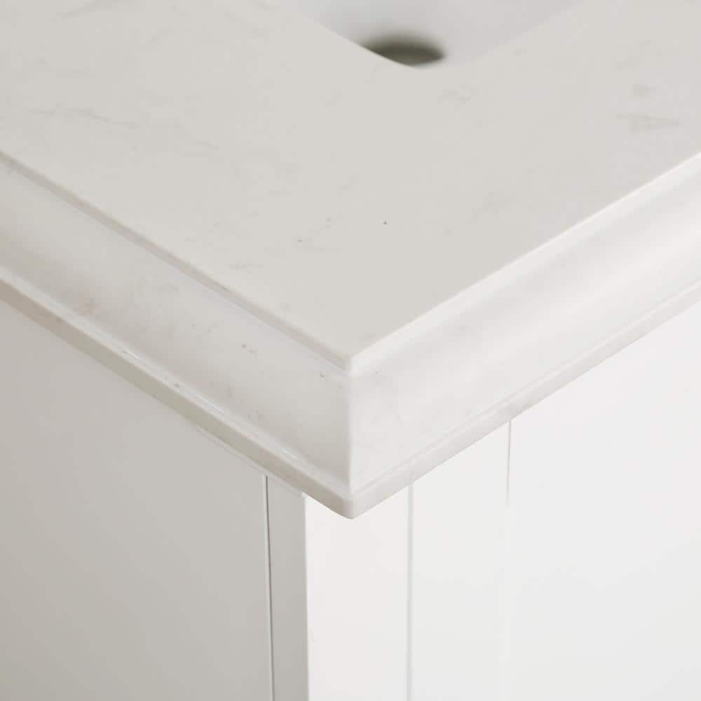 72'' White Plywood Double Bathroom Vanity with Marble Top
