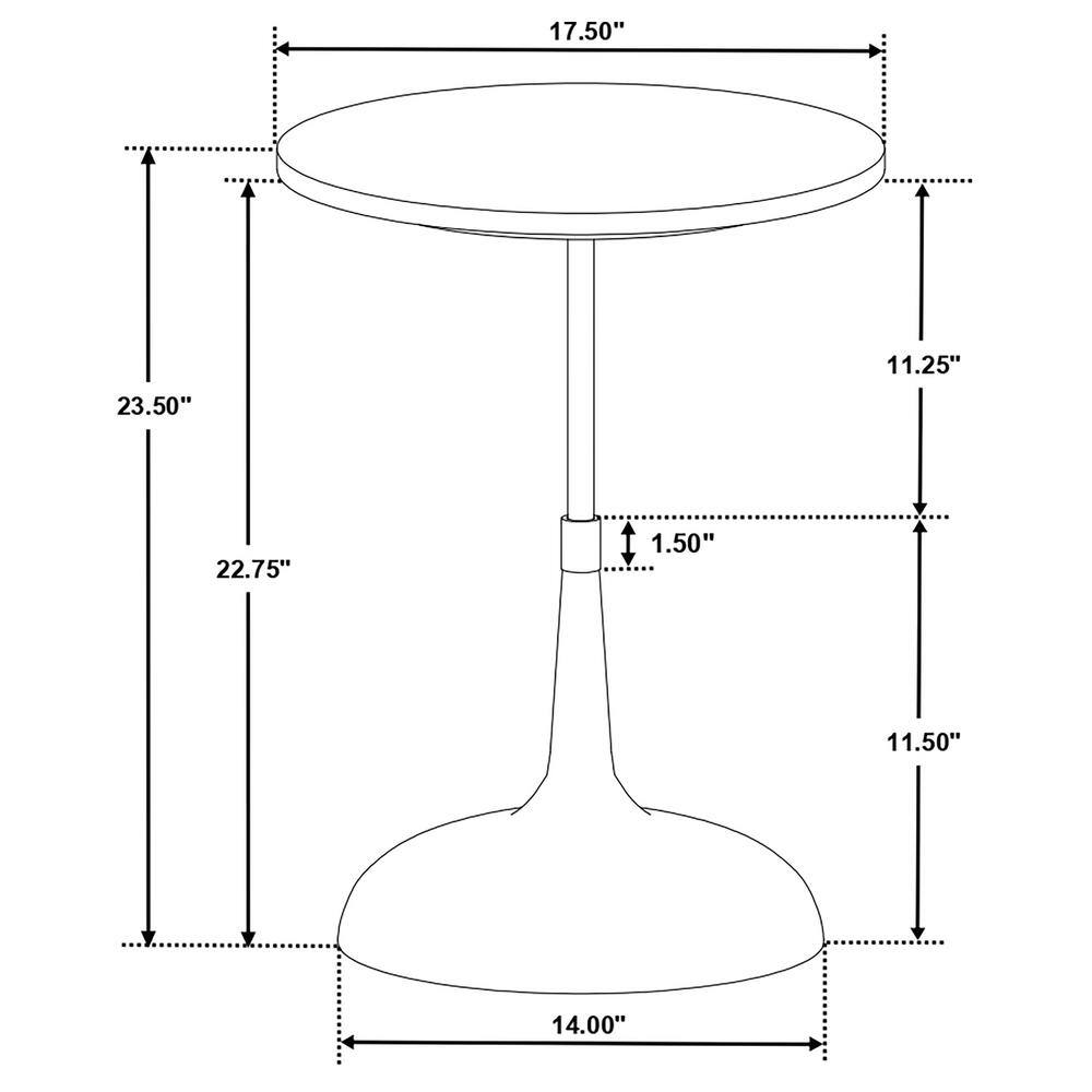 Round Brown and Silver Wood Metal Side Table