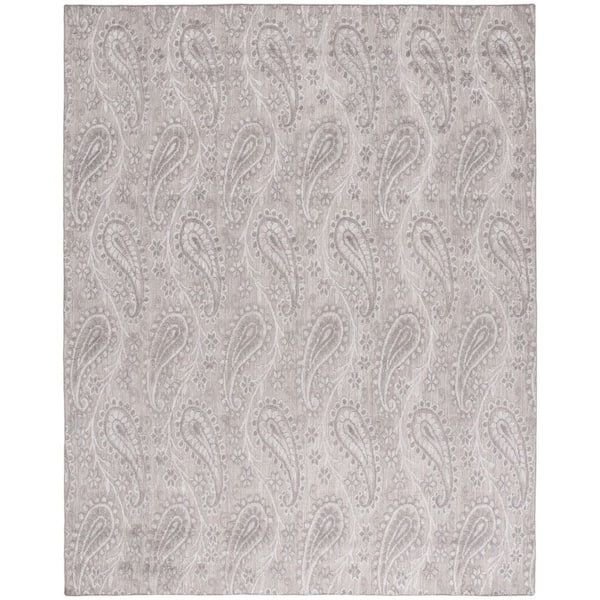 Mirage 9 ft. x 12 ft. Gray Geometric Floral Leafs Area Rug