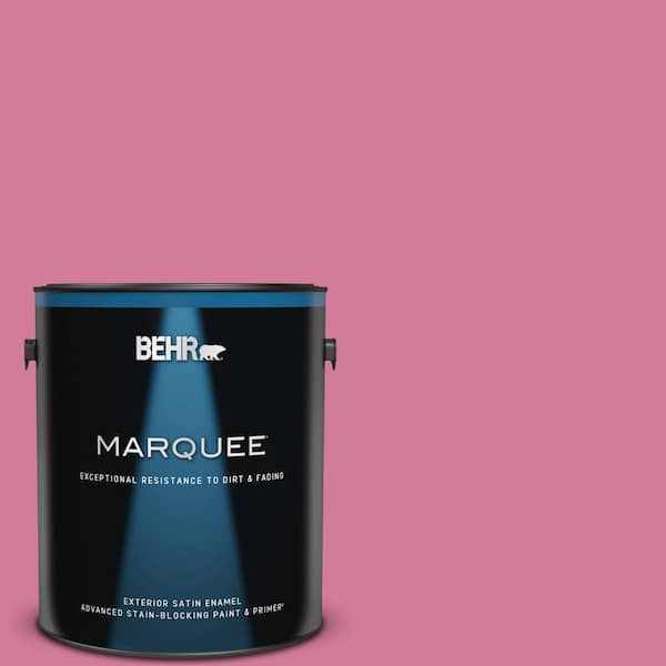 BEHR MARQUEE 1 gal. #P130-5 Little Bow Pink Satin Enamel Exterior Paint & Primer