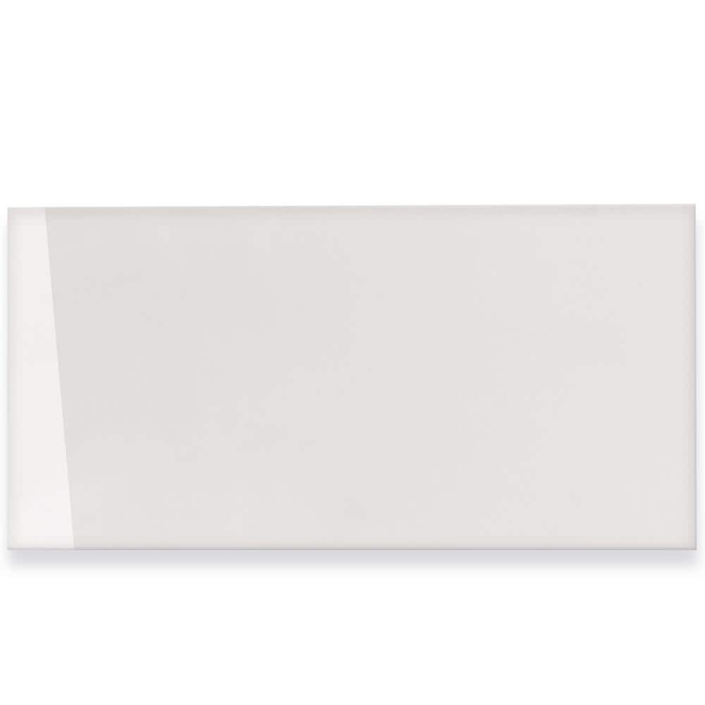 24" x 12" Polished White Marble Look Wall & Floor Tile