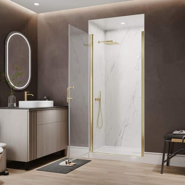 Xspracer Victoria 34 to 36 in. W x 72 in. H Pivot Swing Frameless