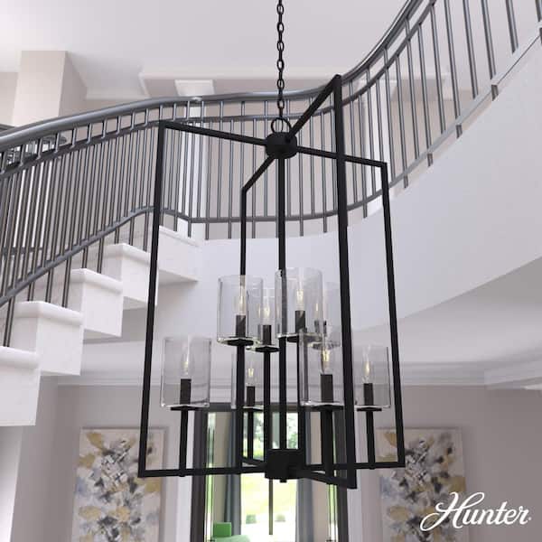 Kerrison 8-Light Natural Iron Island Pendant Light with Clear Seeded Glass Shades