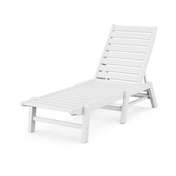 POLYWOOD Grant Park White Chaise Lounge GPNAC2280WH The Home Depot