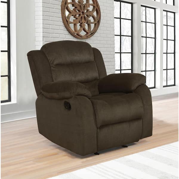 Rodman Olive Brown Micro Velvet Upholstered Glider Recliner